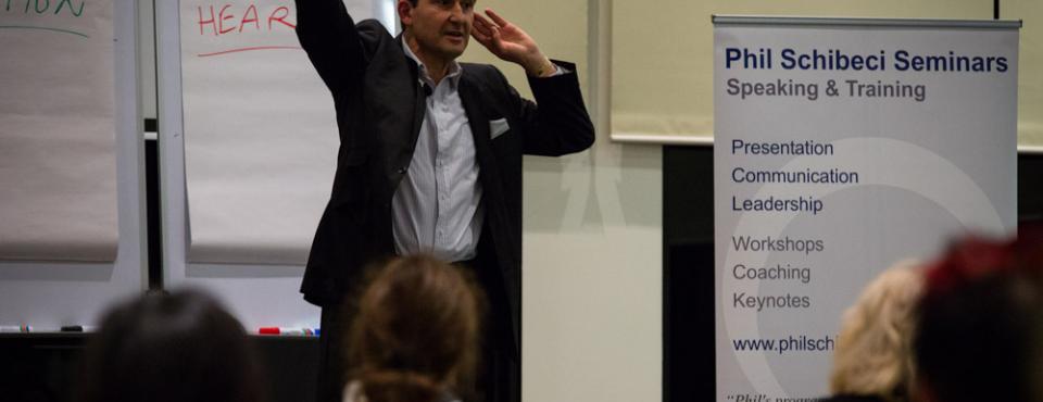 Phil Schibeci public speaking in Melbourne